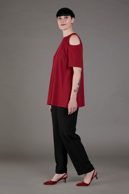 Panta Torino crepe satin nero con baschina