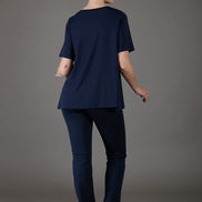 Maglia Mina maniche corte blu