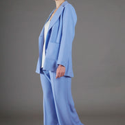 Panta Firenze crepe satin celeste con baschina