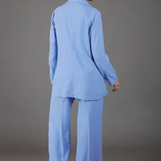 Panta Firenze crepe satin celeste con baschina