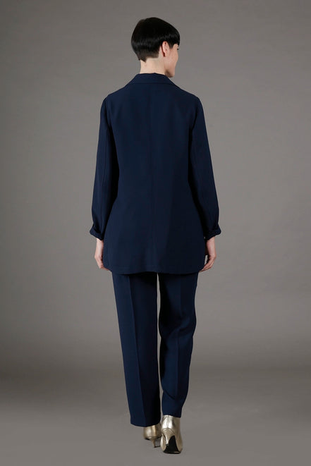 Blazer Berlin in crepe satin blu