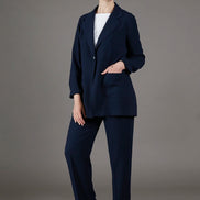 Blazer Berlin in crepe satin blu