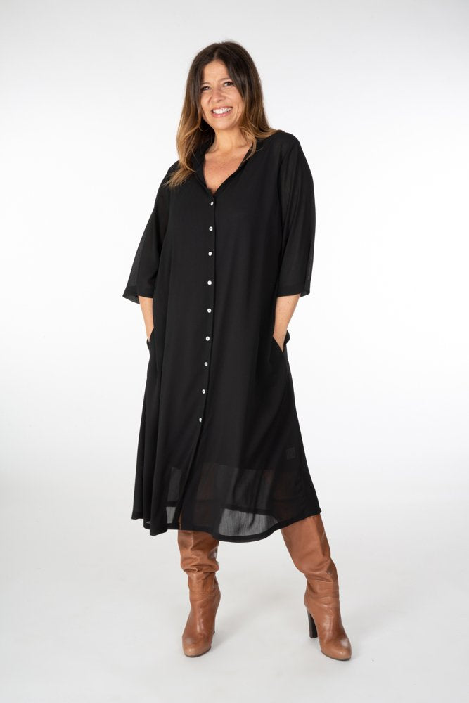 Abito Ischia tecno chiffon nero