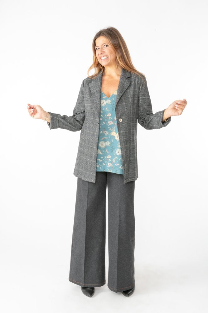 Jeans Wide Leg antracite con baschina