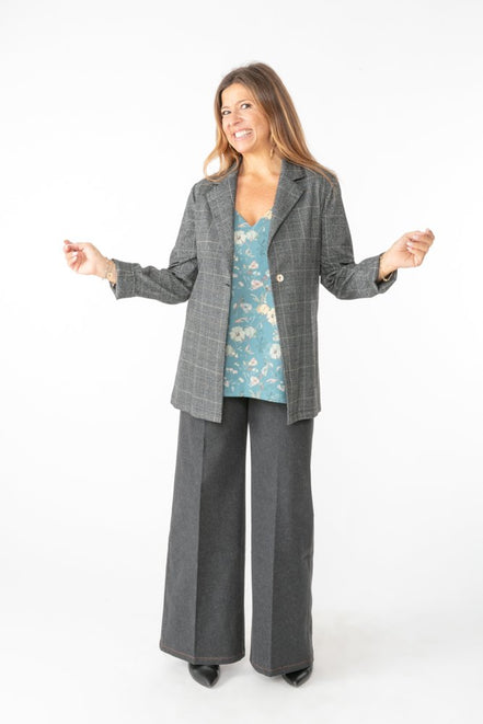 Jeans Wide Leg antracite con baschina