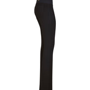Jeans flare donna nero con baschina in punto Milano stretch
