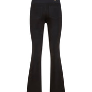 Jeans flare donna nero con baschina in punto Milano stretch