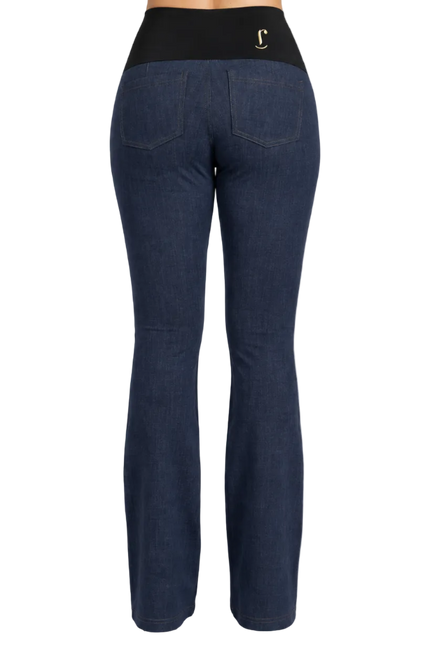 Flare Jeans in Washed Blue Milano Knit