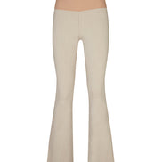 Jeans flare  in punto Milano leggero stretch beige