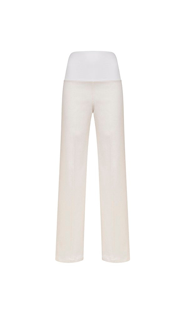Jeans Wide Leg bianco con baschina