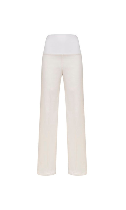 Jeans Wide Leg bianco con baschina
