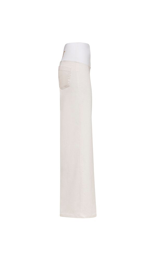 Jeans Wide Leg bianco con baschina