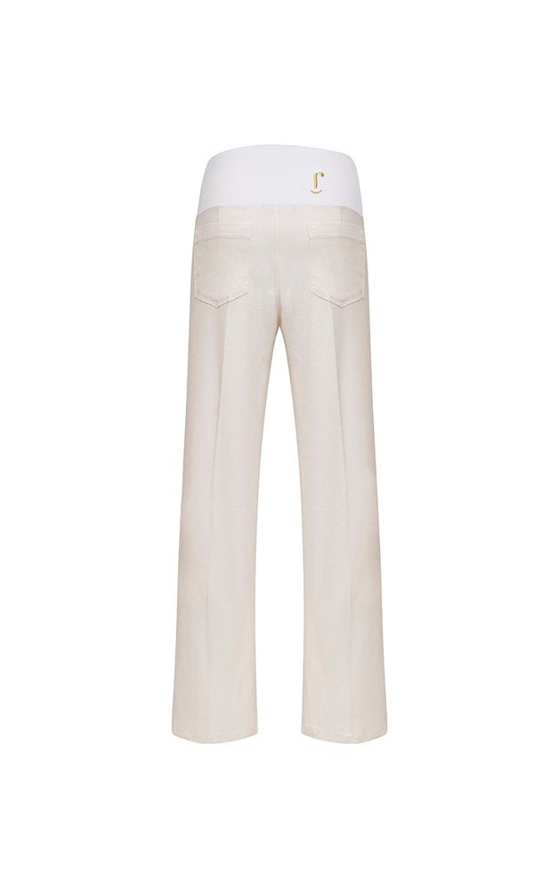 Jeans Wide Leg bianco con baschina