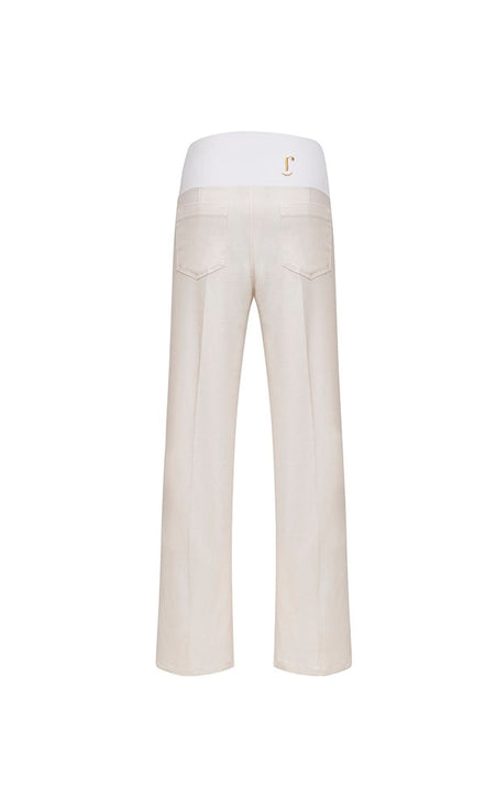 Jeans Wide Leg bianco con baschina