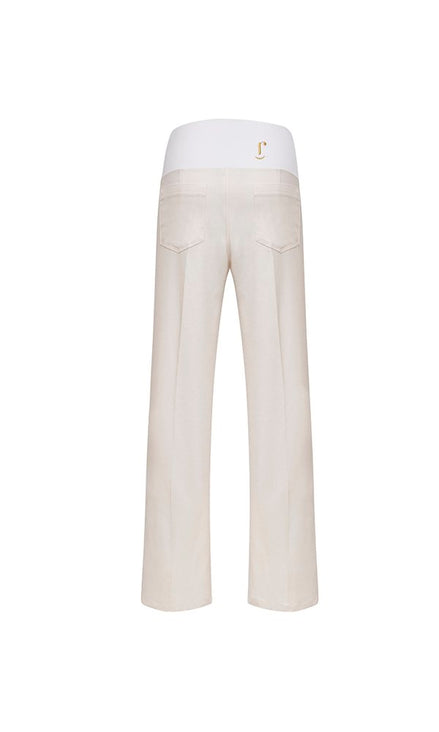 Jeans Wide Leg bianco con baschina
