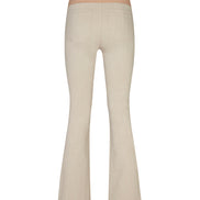 Jeans flare  in punto Milano leggero stretch beige