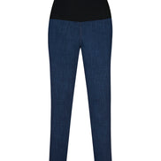 Jeans sigaretta cotone blu chiaro delavè con baschina