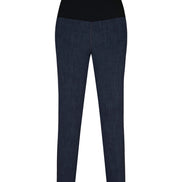 Jeans sigaretta cotone blu delavè con baschina