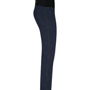 Jeans sigaretta cotone blu delavè con baschina
