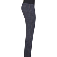 Jeans sigaretta punto milano blu delavè con baschina
