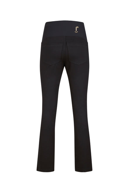 Jeans sigaretta punto milano nero con baschina