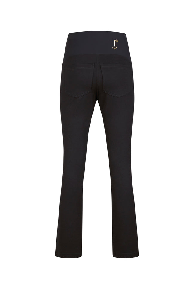 Jeans sigaretta punto milano nero con baschina