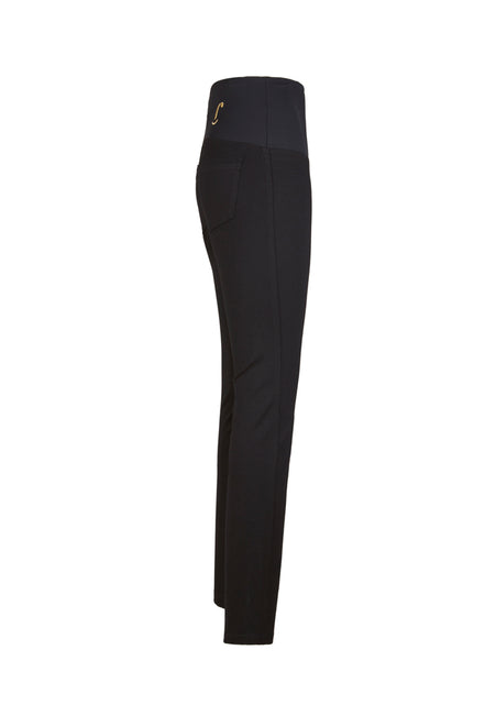 Jeans sigaretta punto milano nero con baschina