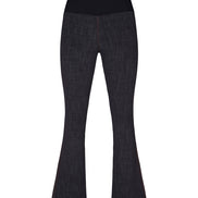 Jeans flair punto milano cotone nero delavè