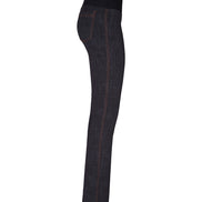 Jeans flair punto milano cotone nero delavè