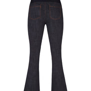 Jeans flair punto milano cotone nero delavè