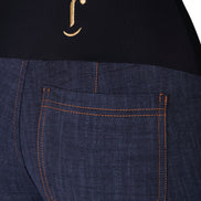 Jeans flare caviglia punto milano cotone jeans