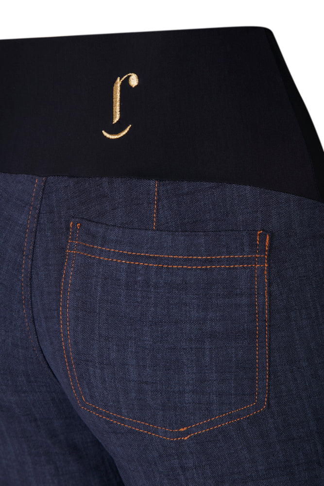 Jeans flare caviglia punto milano cotone jeans