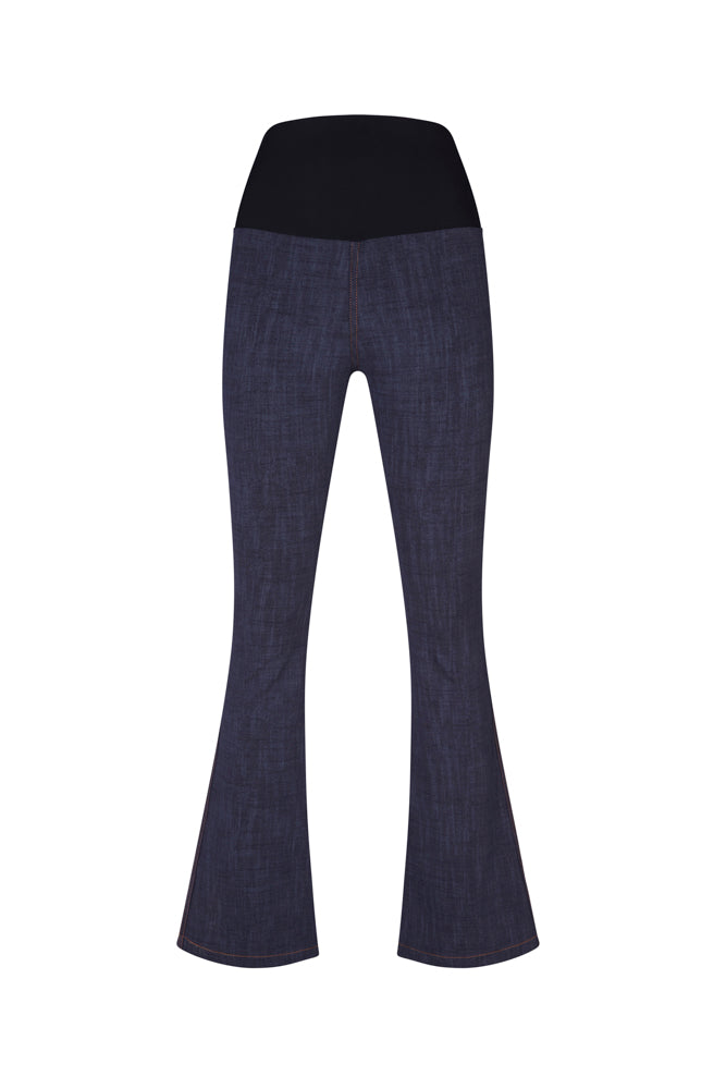 Jeans flare caviglia punto milano cotone jeans