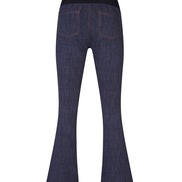 Jeans flare in punto Milano leggero stretch blu delavè