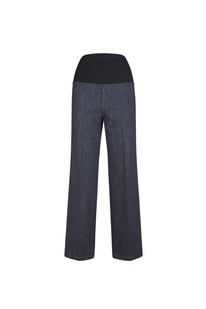 Jeans Wide Leg punto milano nero con baschina