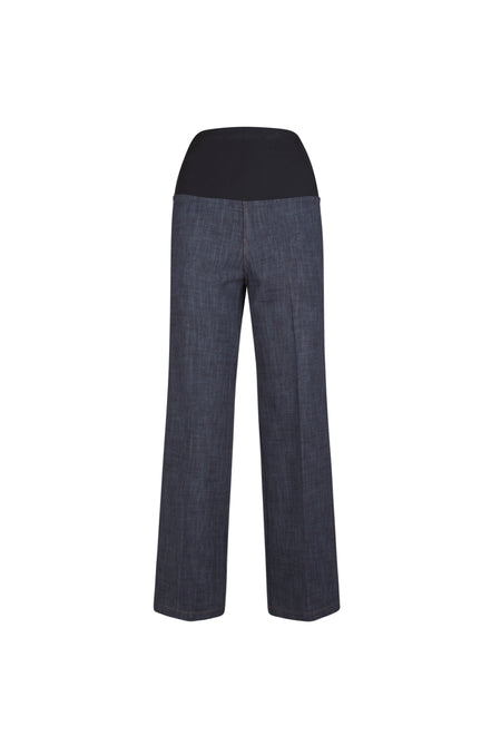 Jeans Wide Leg punto milano nero con baschina