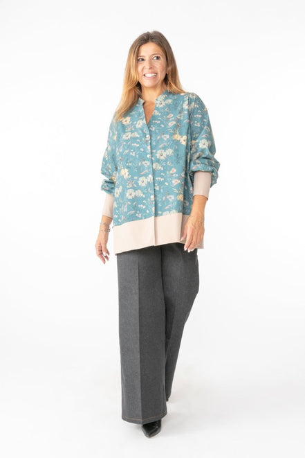 Jeans Wide Leg antracite con baschina