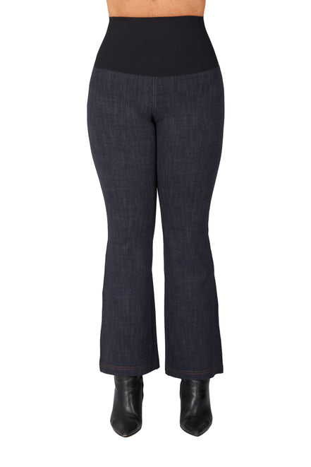 Jeans zampetta punto milano blu delavè