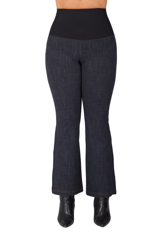 Jeans zampetta punto milano blu delavè