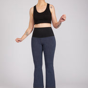 Jeans zampetta punto milano cotone blu delavè