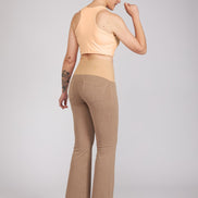 Jeans zampetta punto milano cotone cachi delavè