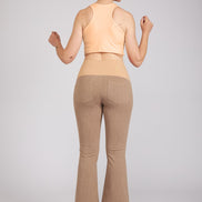 Jeans zampetta punto milano cotone cachi delavè