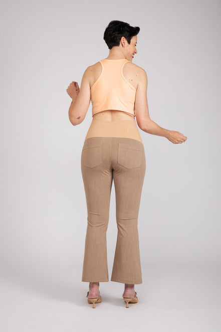 Jeans zampetta punto milano cotone cachi delavè