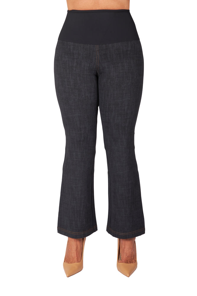 Jeans zampetta punto milano nero delavè
