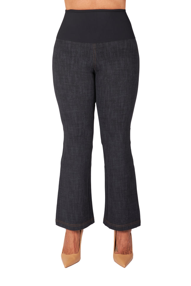Jeans zampetta punto milano nero delavè