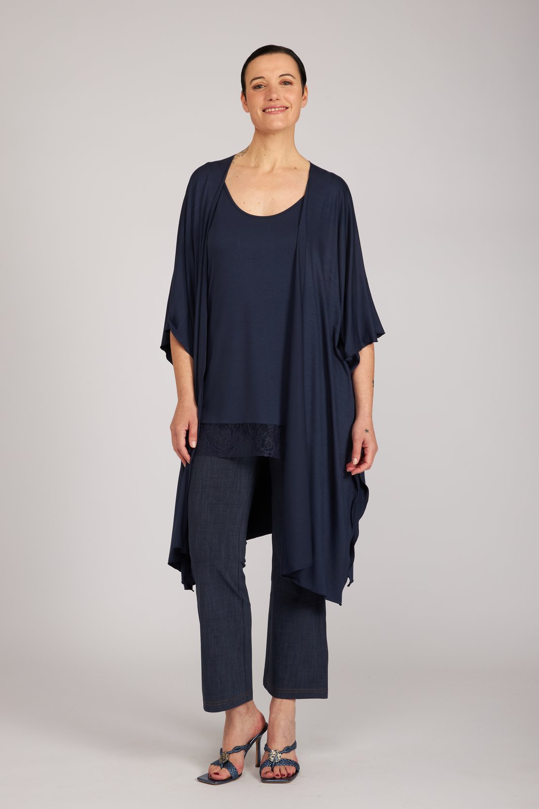 Kimono Jo maglina blu