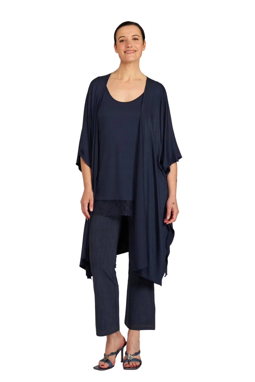 Kimono Jo maglina blu
