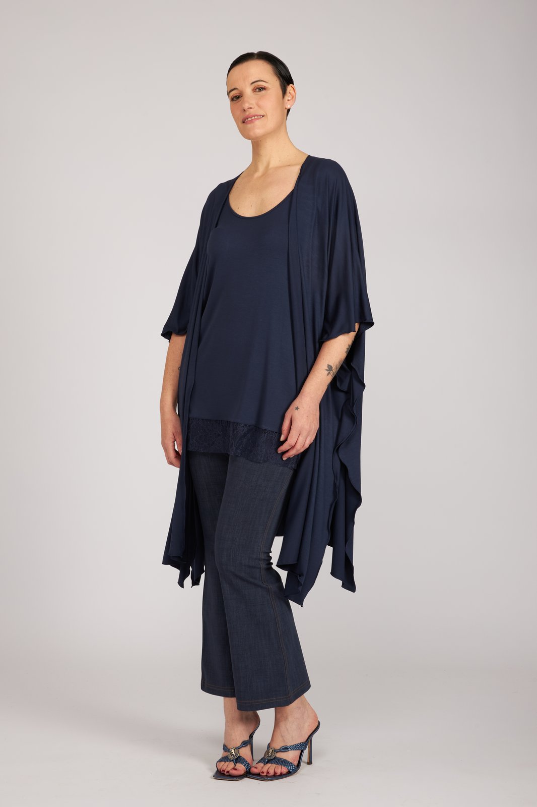 Kimono Jo maglina blu