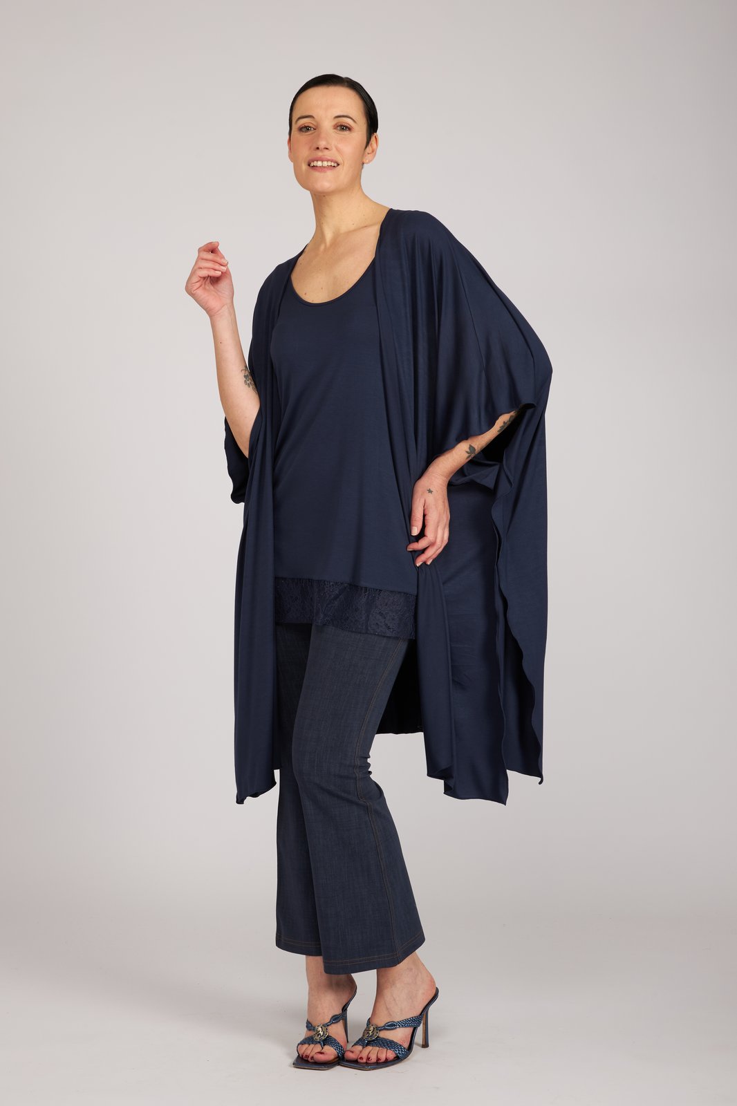 Kimono Jo maglina blu