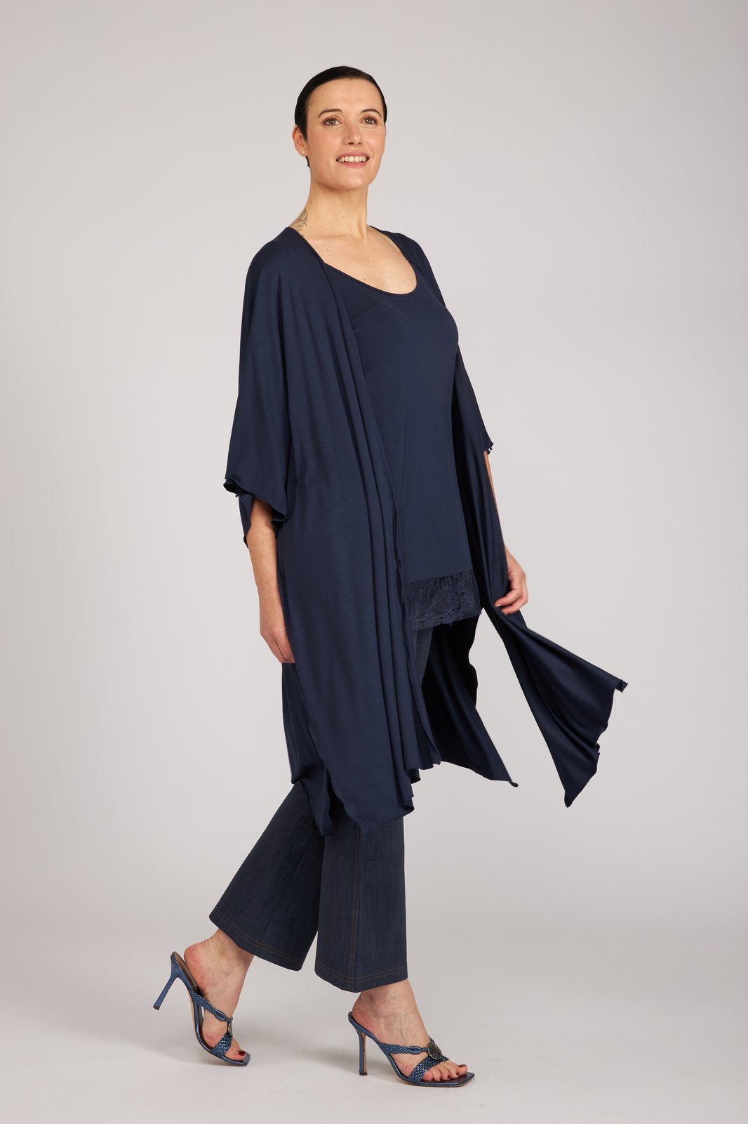 Kimono Jo maglina blu
